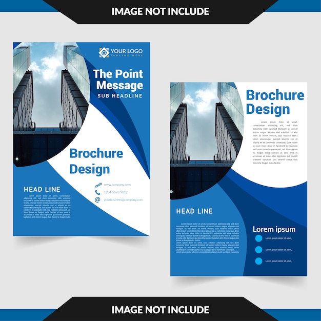 Vector brochure with wavy blue concept