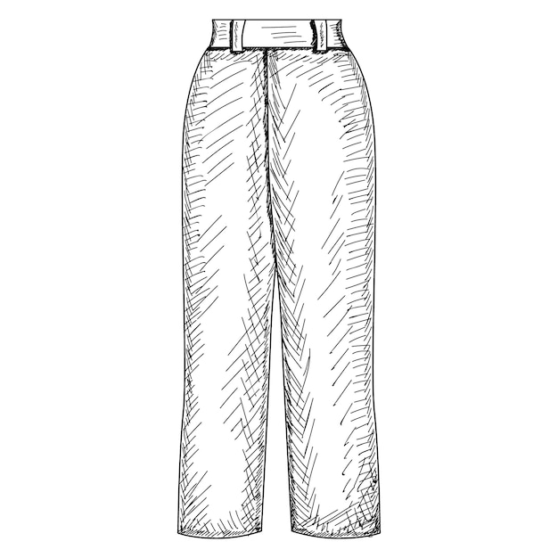 Broek broek schets met de hand getekend
