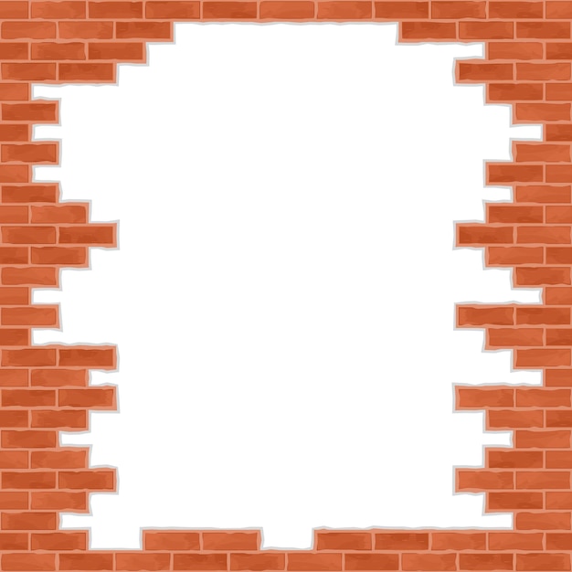 Vector broken brick wall, illustration