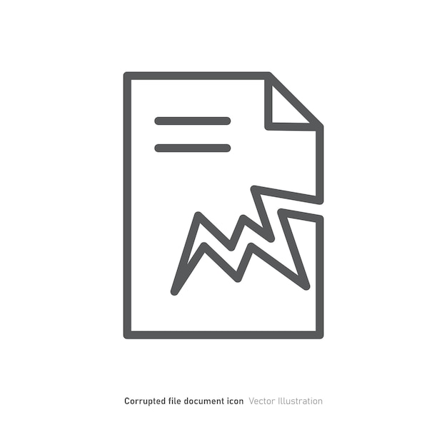 Broken Corrupted File document Icon design vector illustration