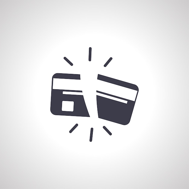 Broken credit card isolated icon