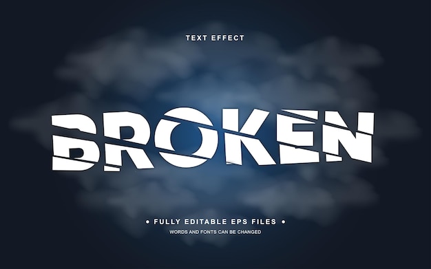 Vector broken editable text effect