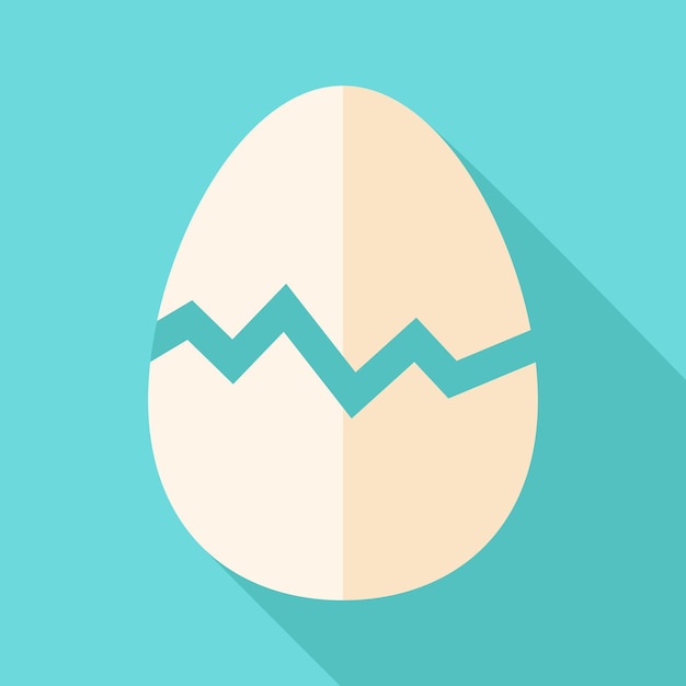 Uovo rotto. illustrazione stilizzata piatta con ombra