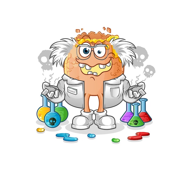 Broken egg mad scientist illustration. character vector