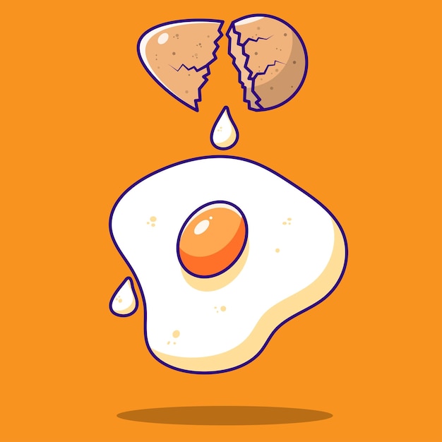 Broken egg vector icon illustration