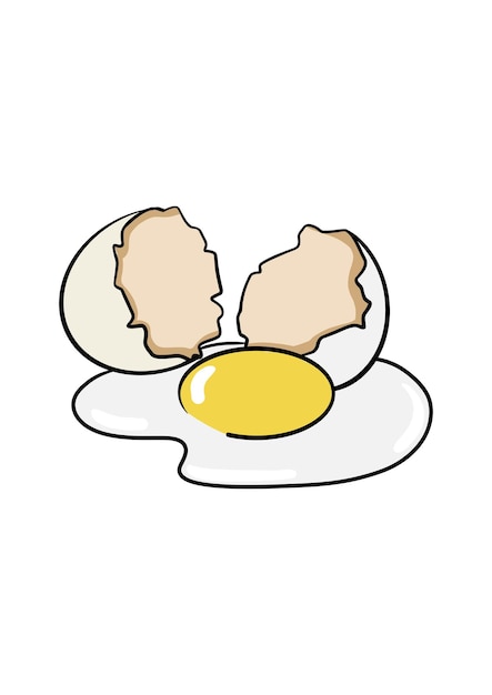 broken egg vector