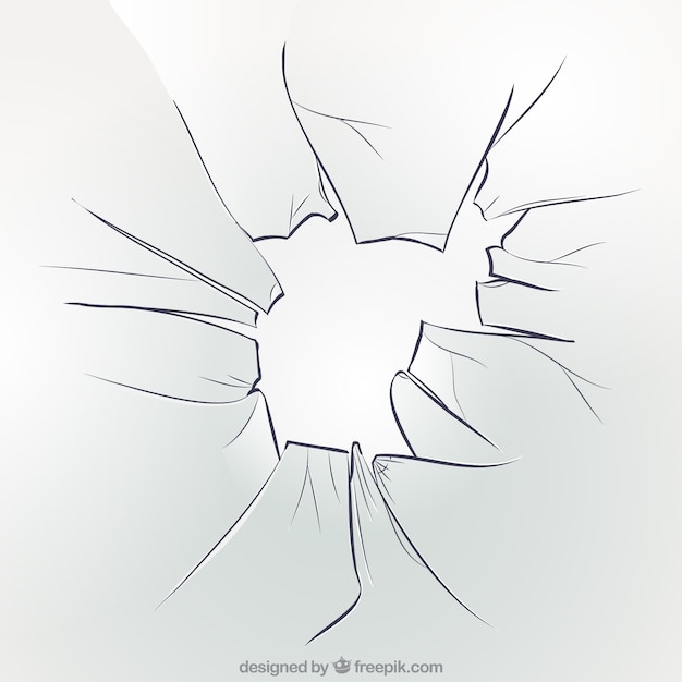 Vector broken glass background in realistic style