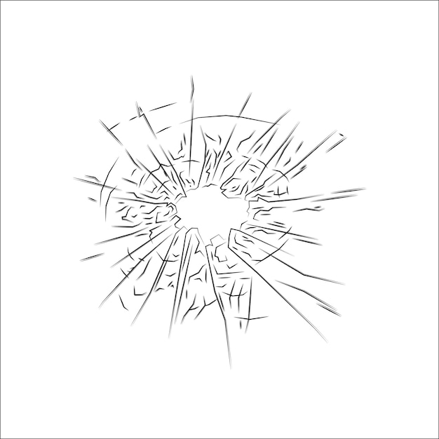 broken glass icon isolate on white background vector