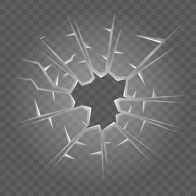 Broken glass texture. isolated realistic cracked glass effect