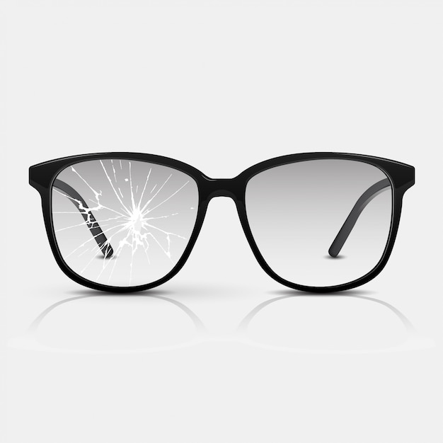 Vector broken glasses.