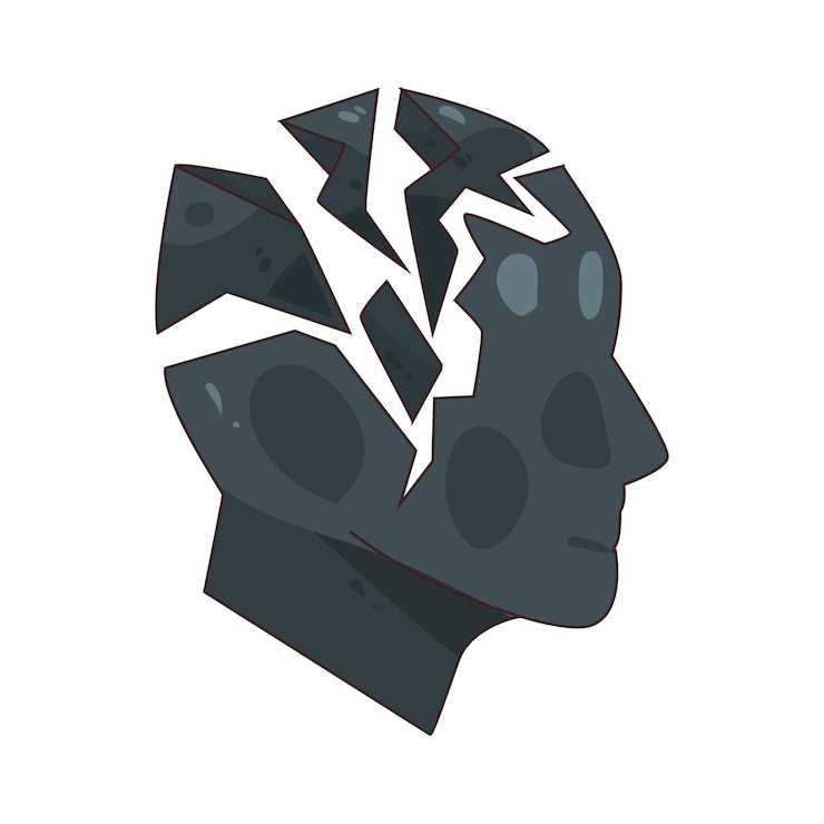 Vector broken head