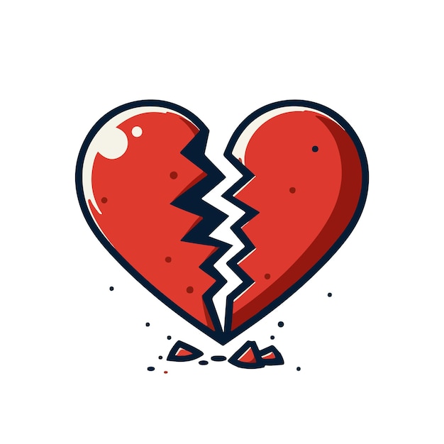 Vector broken heart ai generated image