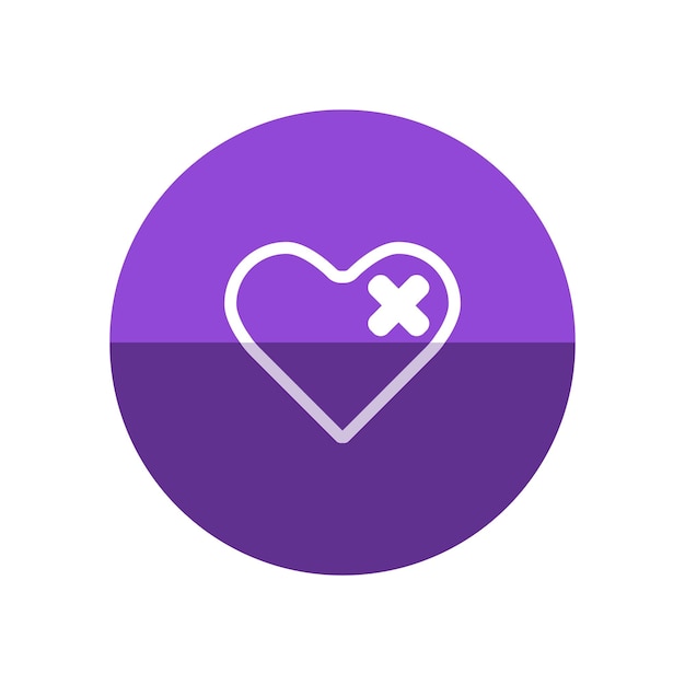 Broken heart icon in flat color circle style Love couple Valentine