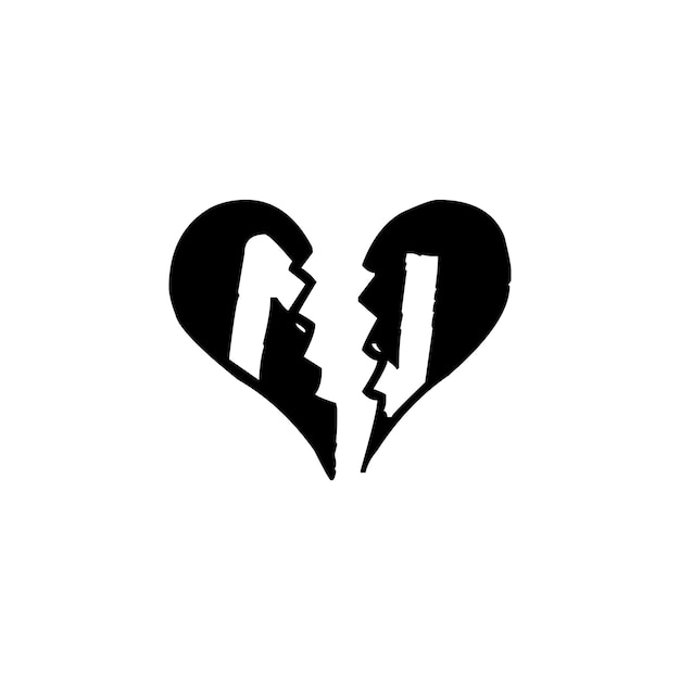 broken heart logo design