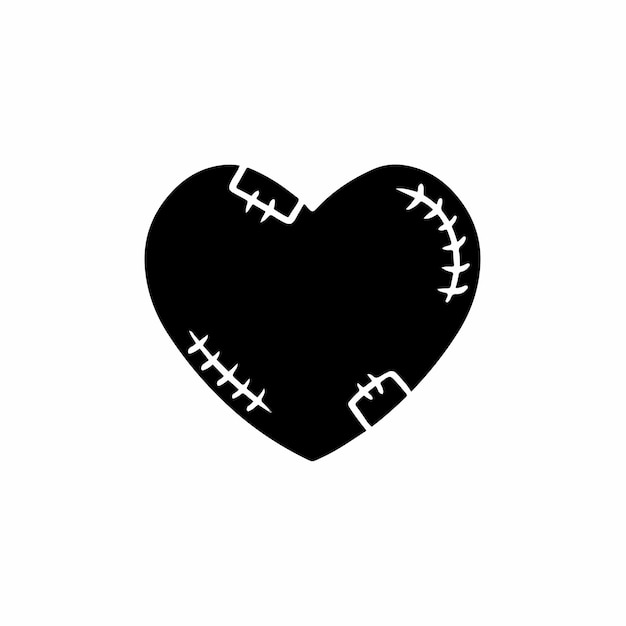 Broken Heart Symbol Icon Logo Love Decal Stencil Tattoo Design Flat Vector Illustration