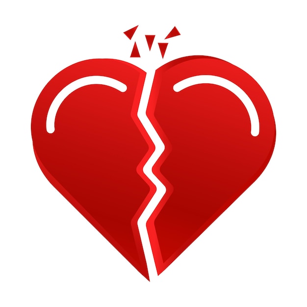 Vettore icona di san valentino cuore spezzato
