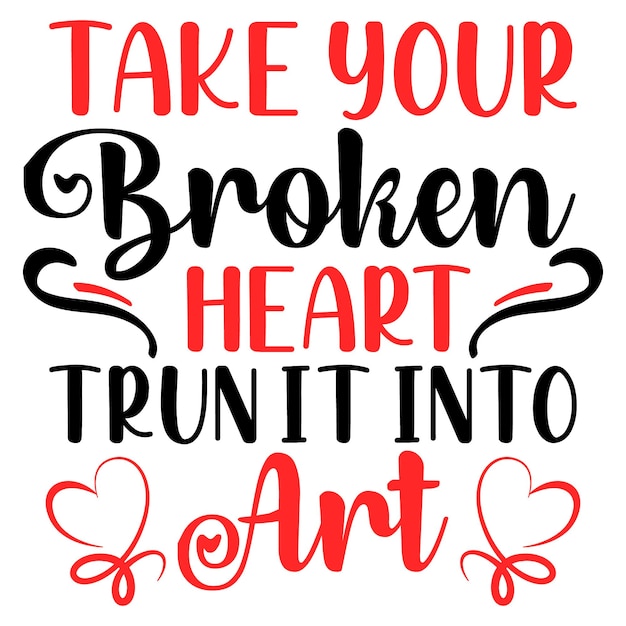 Broken heart valentine svg design