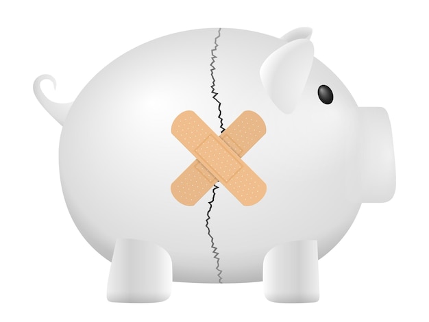 broken piggy bank