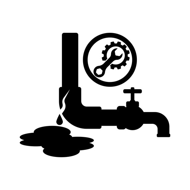 Broken Pipe Icon Leakage in Pipe Vector Art Illustratie