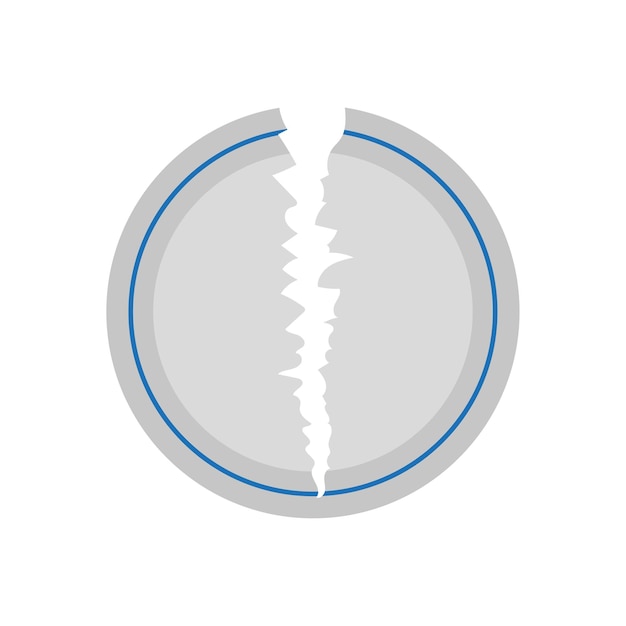 Значок сломанной тарелки. Векторная иллюстрация.