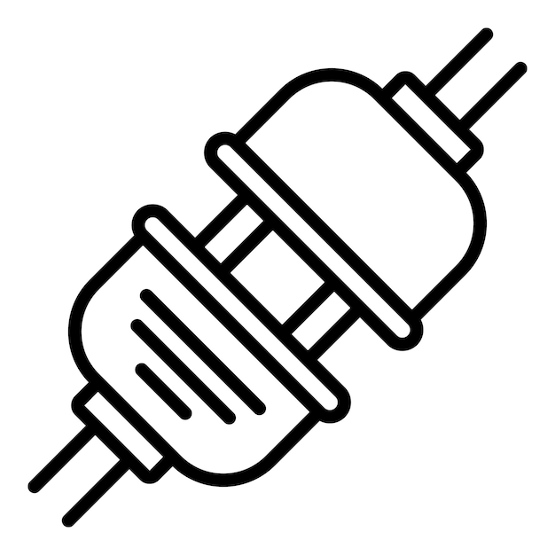 broken plug icon outline broken plug vector icon for web design isolated on white background
