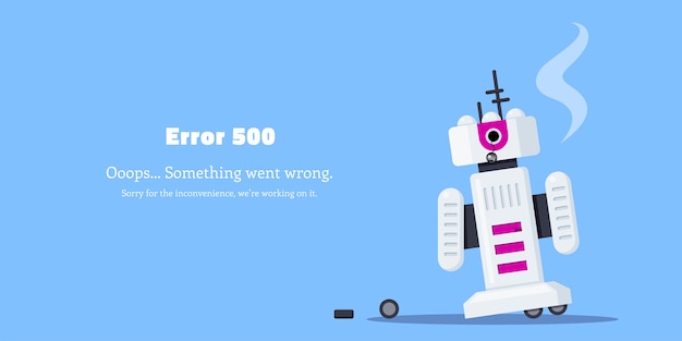 Broken robot error illustration