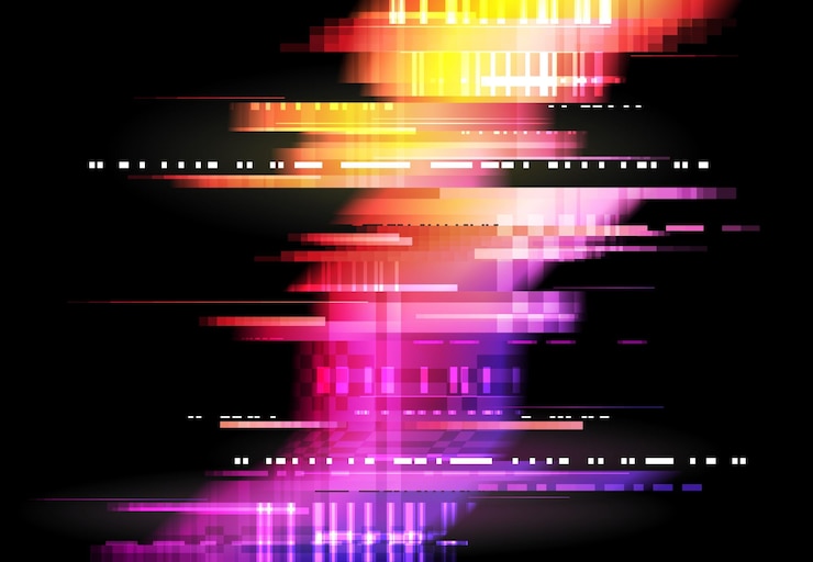 Vector broken screen glitch distorted pixels background