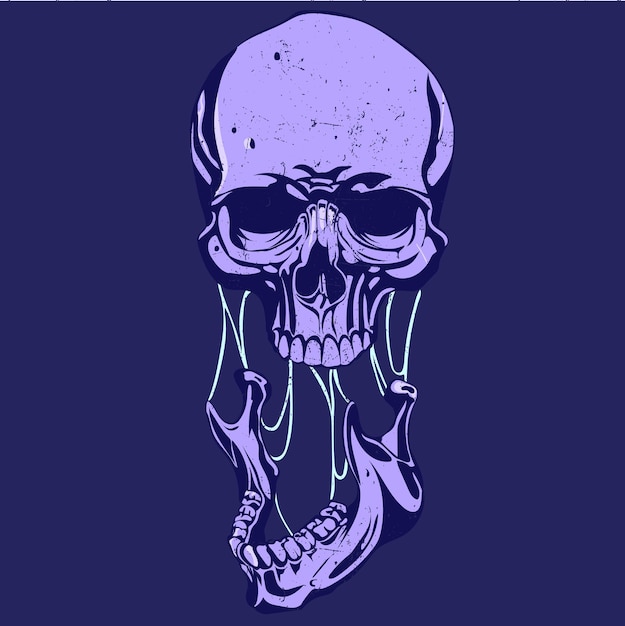 Broken skull head illustration vector design.