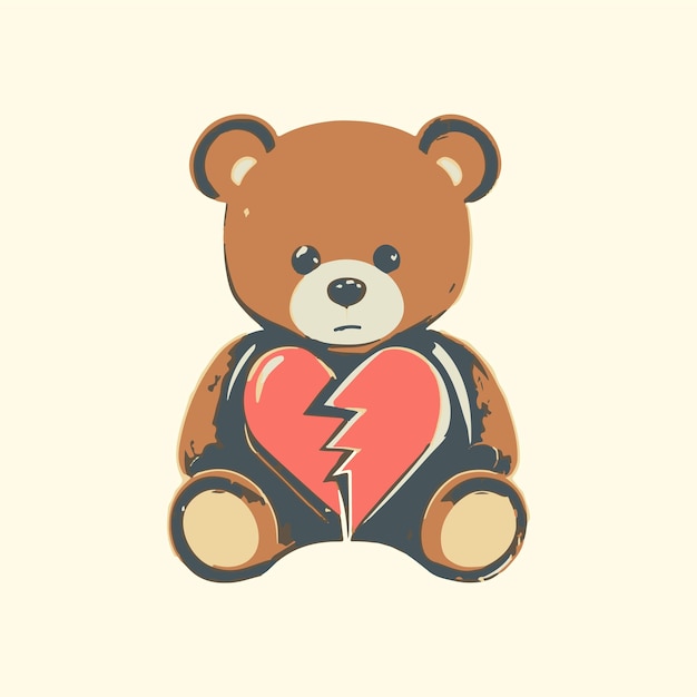 Vector broken teddy bear