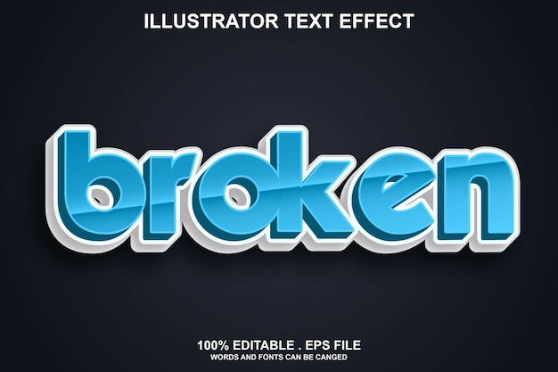 broken text effect editable