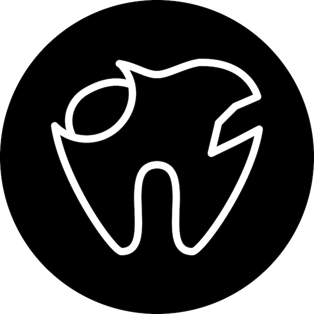 Broken Tooth Icon Stijl