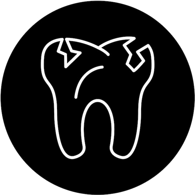 Broken Tooth Icon Stijl
