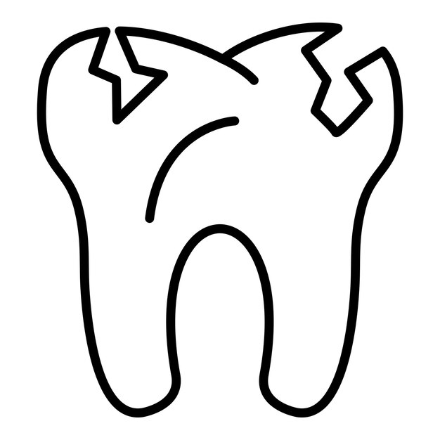 Broken Tooth Icon Stijl