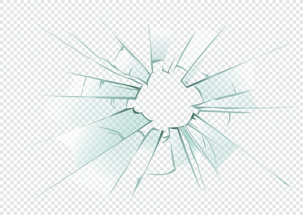 Vector broken transparent glass  template for a design