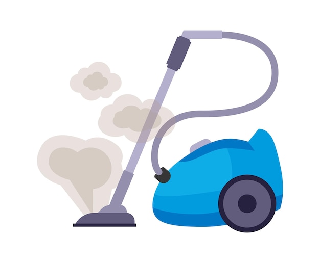 Broken vacuum cleaner home appliance vector illustration