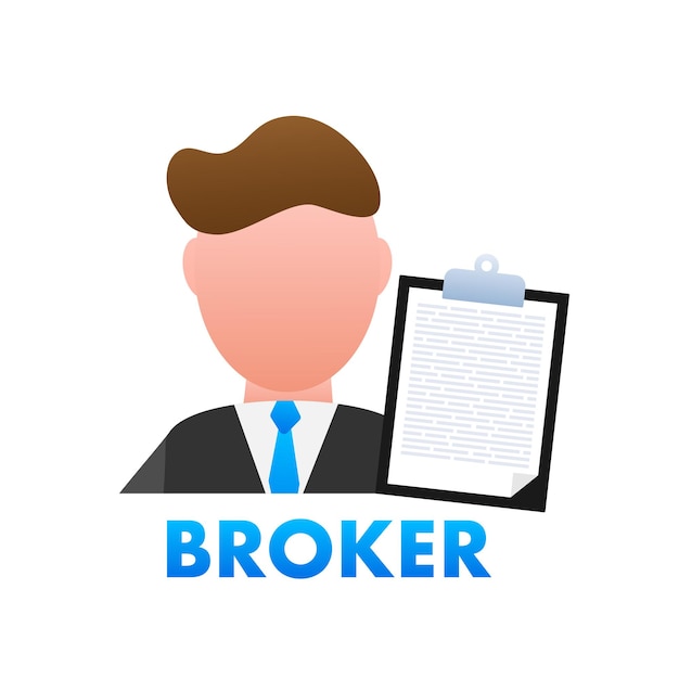 Broker icon stock trading on the exchange vector stock illustration