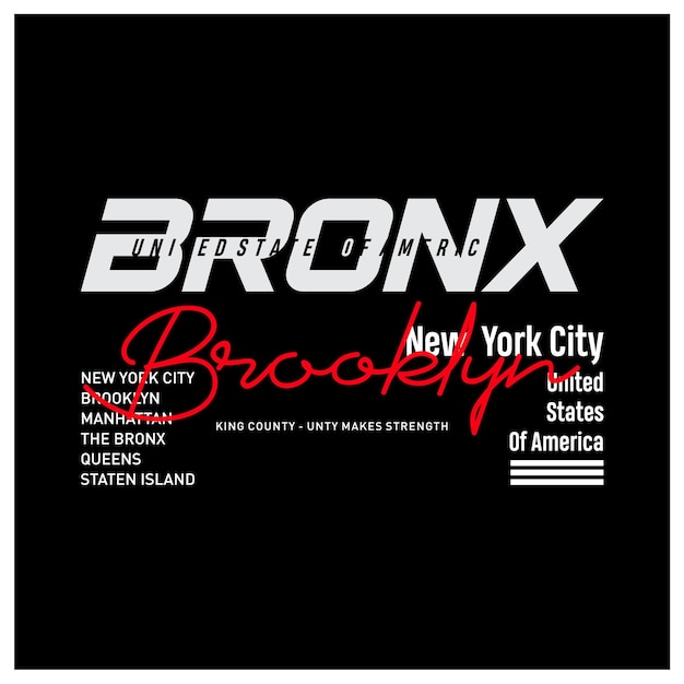 Bronx Brooklyn grafisch t-shirt ontwerp vector