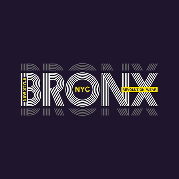 bronx 디자인 T 셔츠 디자인을 위한 타이포그래피 벡터 레터링