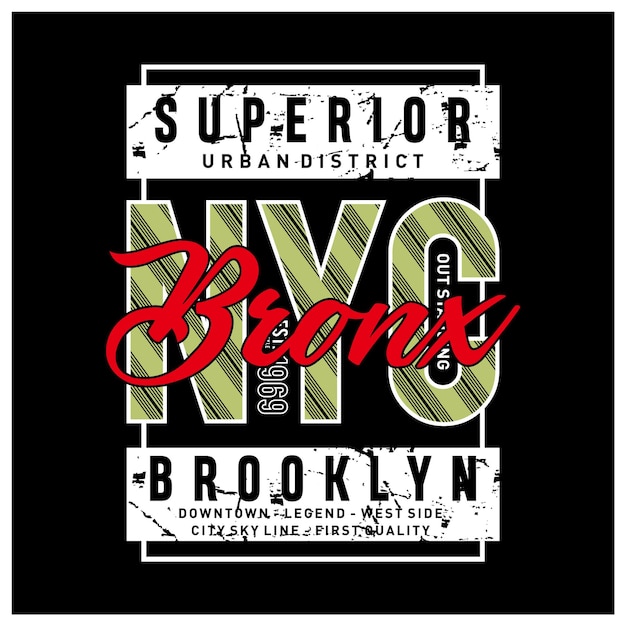 Bronx new york city typography design for t shirt vector illustration