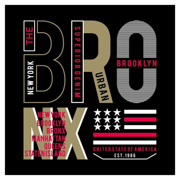 the bronx ny city typography t shirt design vector illustration