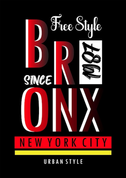 Bronx Slogan tee grafische typografie voor print ilustration t-shirt vector kunst vintage premium vector
