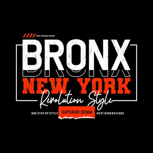 Bronx typografie t-shirt en kleding