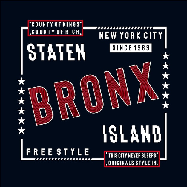 Bronx typografie vector t-shirt ontwerp illustratie premium vector