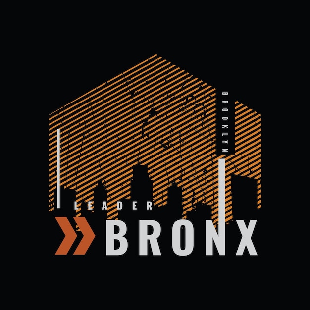 Bronx 타이포그래피 벡터 T 셔츠 디자인 일러스트 레이션