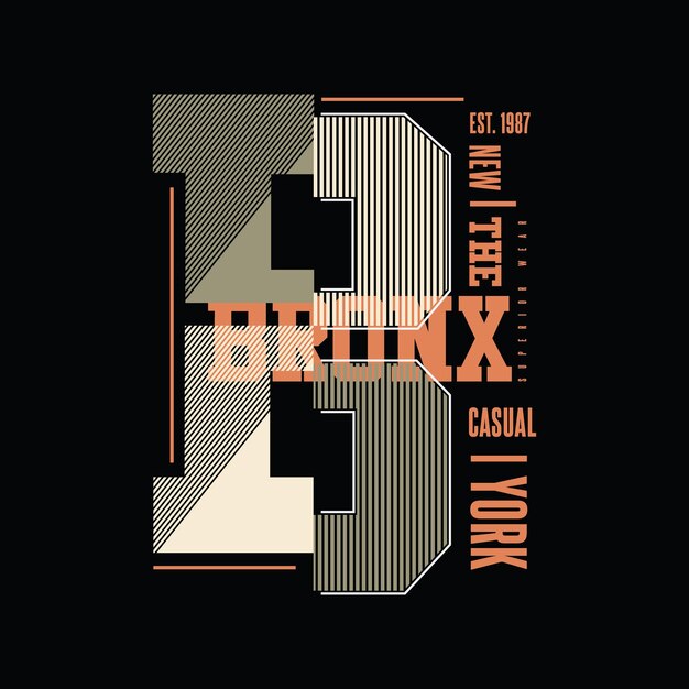 Bronx 타이포그래피 벡터 t 셔츠 디자인 일러스트 레이션