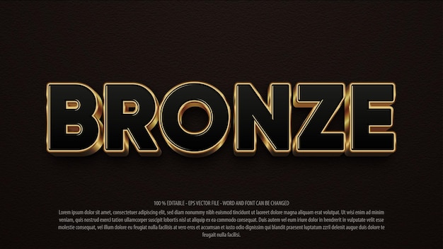 Bronze 3d bold style editable text effect