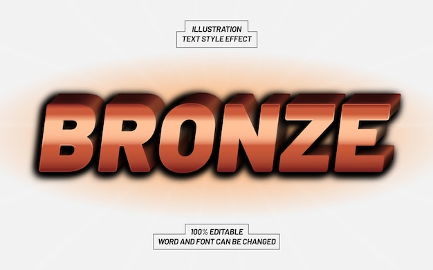 Vector bronze 3d bold text style effect