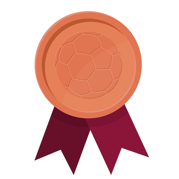 Bronze award medal with ribbons and soccer ball for winners