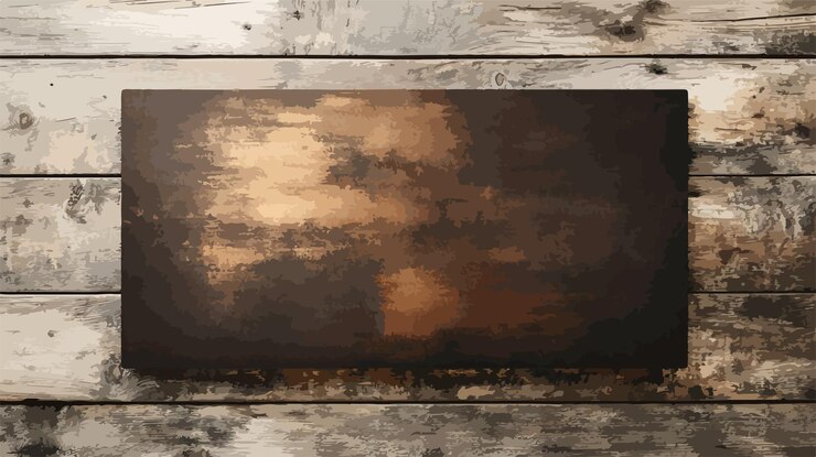 Vector bronze board on wooden background modern abstract design element