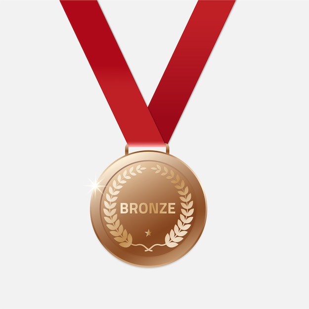 Bronze Champion Medals met lint.